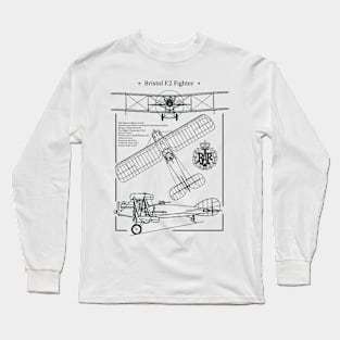 Bristol F.2 Fighter Blueprint Long Sleeve T-Shirt